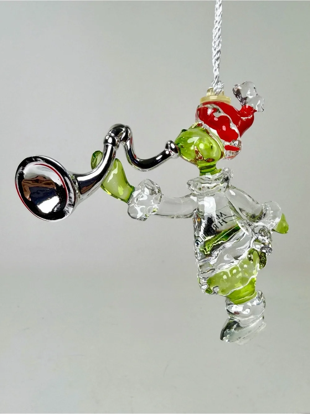 Lenox Dr. Seuss Grinch Blown Glass Crystal Christmas Ornament Horn 2004 NOS